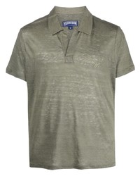Мужская оливковая льняная футболка-поло от Vilebrequin