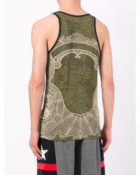 Мужская оливковая майка с принтом от Givenchy