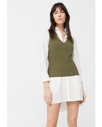 Женская оливковая майка от Mango