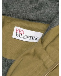 Женская оливковая парка с вышивкой от RED Valentino