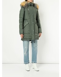 Женская оливковая парка от Nicole Benisti