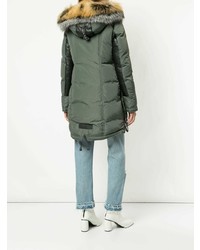 Женская оливковая парка от Nicole Benisti