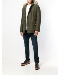 Мужская оливковая парка от Woolrich