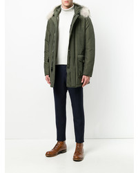 Мужская оливковая парка от Woolrich