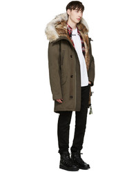 Мужская оливковая парка от Yves Salomon