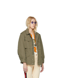 Женская оливковая парка от Gucci