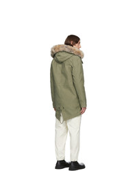 Мужская оливковая парка от Yves Salomon