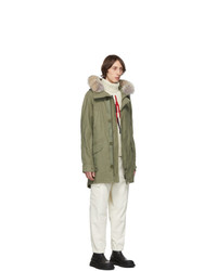 Мужская оливковая парка от Yves Salomon