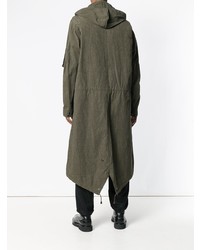 Мужская оливковая парка от Yohji Yamamoto