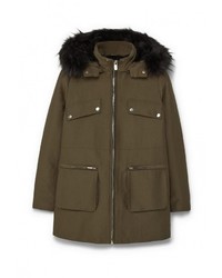 Женская оливковая парка от Mango