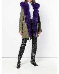 Женская оливковая парка от Philipp Plein