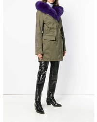 Женская оливковая парка от Philipp Plein