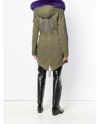 Женская оливковая парка от Philipp Plein