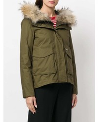 Женская оливковая парка от Woolrich