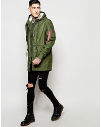 Мужская оливковая парка от Alpha Industries