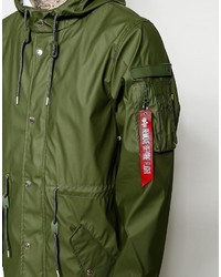 Мужская оливковая парка от Alpha Industries