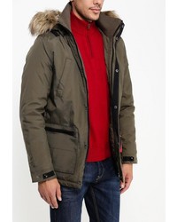 Мужская оливковая парка от Tommy Hilfiger Denim