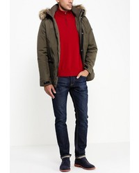 Мужская оливковая парка от Tommy Hilfiger Denim