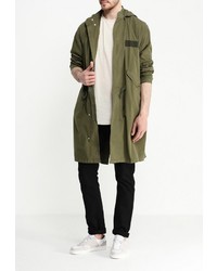 Мужская оливковая парка от Topman