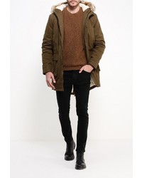 Мужская оливковая парка от Topman