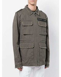 Оливковая полевая куртка от Philipp Plein