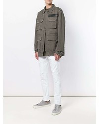 Оливковая полевая куртка от Philipp Plein