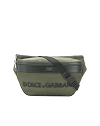 Мужская оливковая поясная сумка из плотной ткани от Dolce & Gabbana