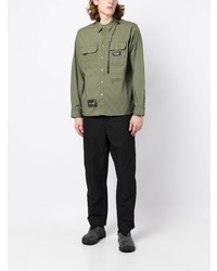 Мужская оливковая рубашка с длинным рукавом от Izzue