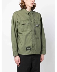 Мужская оливковая рубашка с длинным рукавом от Izzue