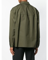 Мужская оливковая рубашка с длинным рукавом от Oamc