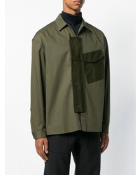 Мужская оливковая рубашка с длинным рукавом от Oamc