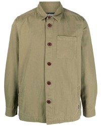 Мужская оливковая рубашка с длинным рукавом от Barbour