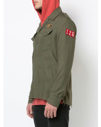 Мужская оливковая рубашка с длинным рукавом от Amiri