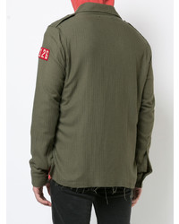 Мужская оливковая рубашка с длинным рукавом от Amiri