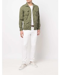 Мужская оливковая рубашка с длинным рукавом от Eleventy