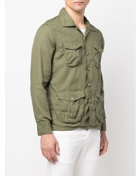 Мужская оливковая рубашка с длинным рукавом от Eleventy