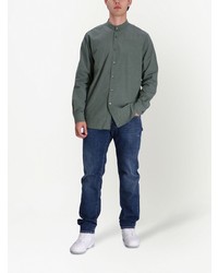 Мужская оливковая рубашка с длинным рукавом от BOSS