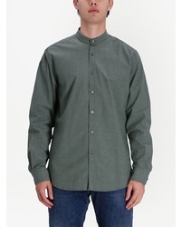 Мужская оливковая рубашка с длинным рукавом от BOSS