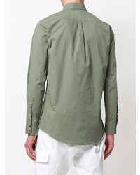 Мужская оливковая рубашка с длинным рукавом от DSQUARED2