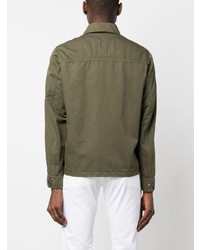 Мужская оливковая рубашка с длинным рукавом от Herno