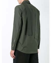 Мужская оливковая рубашка с длинным рукавом от By Walid