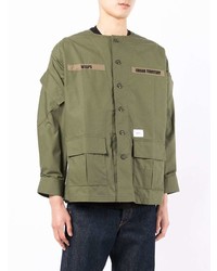 Мужская оливковая рубашка с длинным рукавом от WTAPS