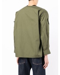 Мужская оливковая рубашка с длинным рукавом от WTAPS