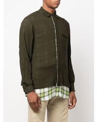 Мужская оливковая рубашка с длинным рукавом от Etro