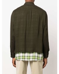 Мужская оливковая рубашка с длинным рукавом от Etro