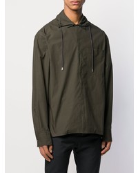 Мужская оливковая рубашка с длинным рукавом от Lanvin