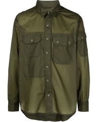 Мужская оливковая рубашка с длинным рукавом от Engineered Garments