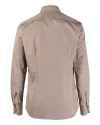 Мужская оливковая рубашка с длинным рукавом от Xacus