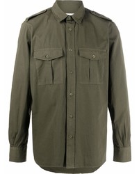 Мужская оливковая рубашка с длинным рукавом от Glanshirt