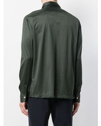 Мужская оливковая рубашка с длинным рукавом от Kiton